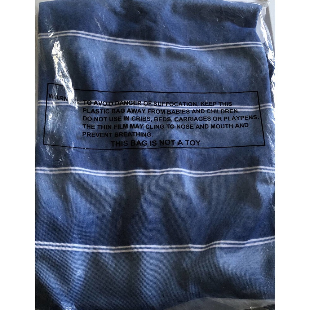 Gold Tri-Mountain Blue White StripePolo Shirt Short Sleeve Men's Size M NWT - Picture 4 of 6
